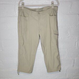 Eddie Bauer Women's Size 14 Cargo Pants Crop Tan Khaki